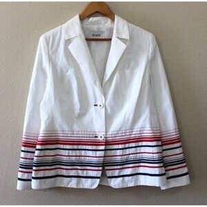 Delmod American Beauty Womens 2 Button Striped Blazers 14